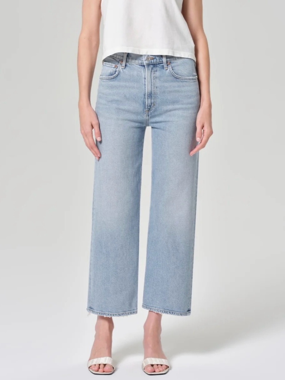 AGOLDE Harper Crop Jeans Size 27 Formula Light Blue Relaxed Straight Leg Boho
